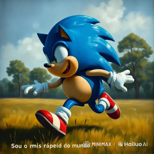 Sonic the Hedgehog Speeding Through Serene Landscape – AI Generated Video | Hailuo AI