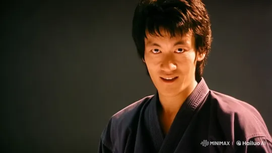 Martial Artist Prepares with Intense Gaze and Bruce Lee-Inspired Pose – AI Generated Video | Hailuo AI