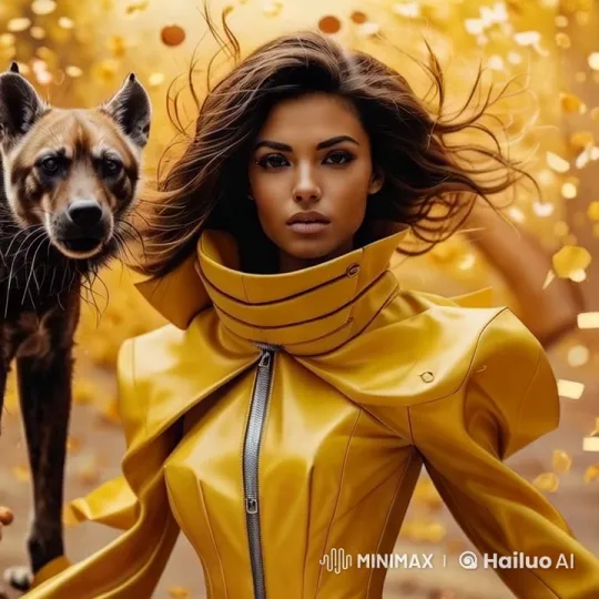 Hyena and Woman Stroll Through Springtime Aesthetic – AI Generated Video | Hailuo AI