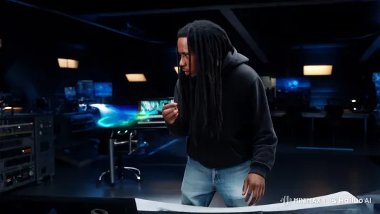Creative Genius Crafting Cinematic Masterpiece in Tech Studio – AI Generated Video | Hailuo AI