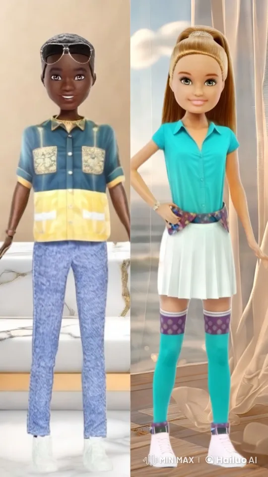 Stylish Duo in Elegant Setting Connect Gracefully – AI Generated Video | Hailuo AI