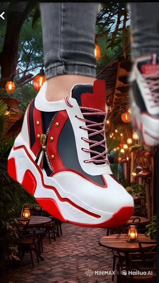 Stylish Sneaker Showcased in Cozy Café Setting – AI Generated Video | Hailuo AI