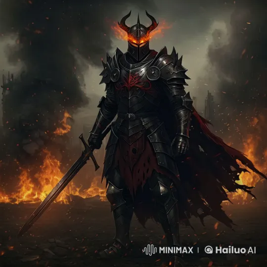 Menacing Knight in Desolate Battle – AI Generated Video | Hailuo AI