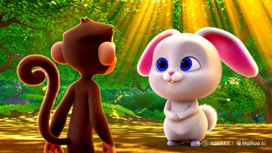 Champu and Monkey Discuss the Glowing Stone Legend – AI Generated Video | Hailuo AI