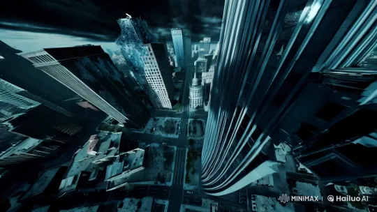 Descent Through a Desolate Apocalyptic Cityscape – AI Generated Video | Hailuo AI