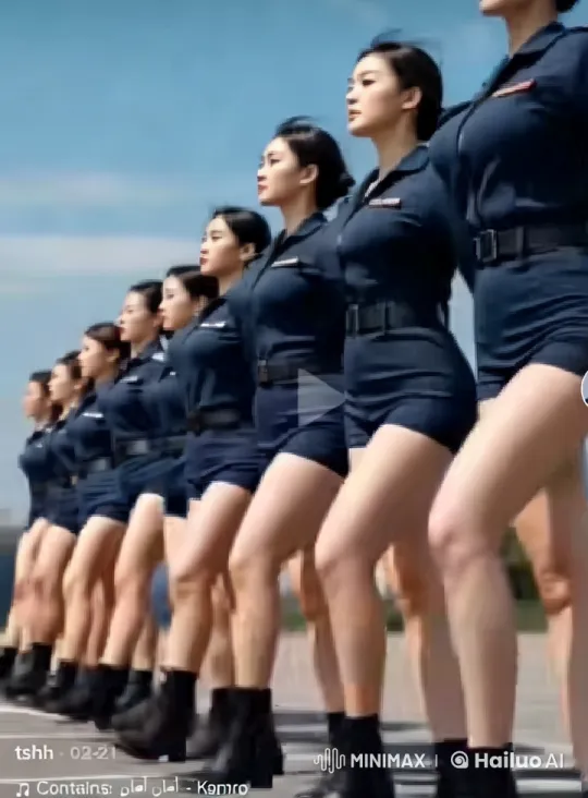 Uniformed Women's March: Discipline and Grandeur – AI Generated Video | Hailuo AI