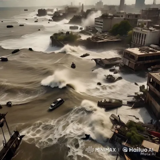 Submerged City: Flood's Devastating Force Captured – AI Generated Video | Hailuo AI