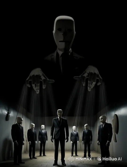 Mysterious Puppet Master Controls Synchronized Figures – AI Generated Video | Hailuo AI