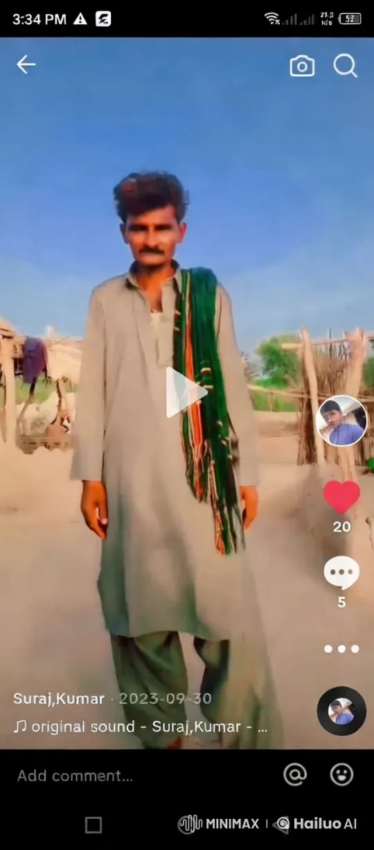 Rural Aesthetic: Young Man in Traditional Attire Amidst Nature – AI Generated Video | Hailuo AI