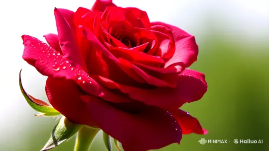 Slow Motion Blossoming of a Red Rose – AI Generated Video | Hailuo AI