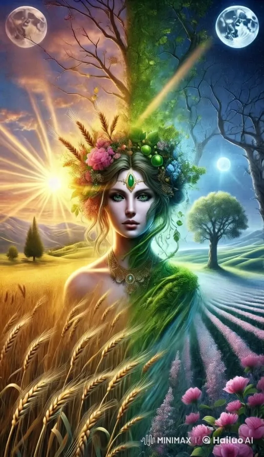 Nature's Dual Landscape with Ethereal Woman – AI Generated Video | Hailuo AI
