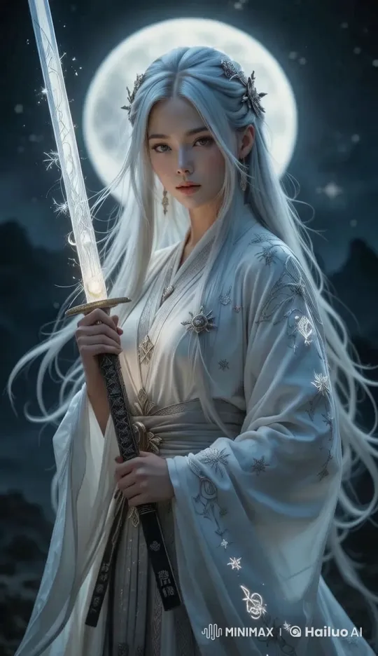 Moonlit Samurai: Ethereal Grace Amidst Celestial Armor – AI Generated Video | Hailuo AI