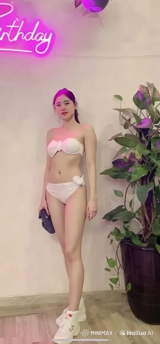 Woman in White Bikini Performs Seductive Dance – AI Generated Video | Hailuo AI