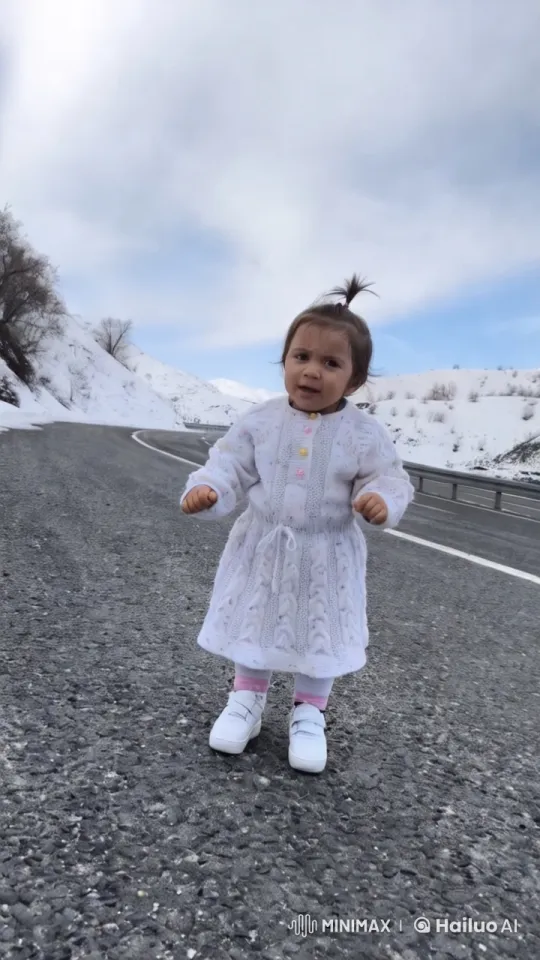 Baby's First Steps in Snowy Mountainscape – AI Generated Video | Hailuo AI