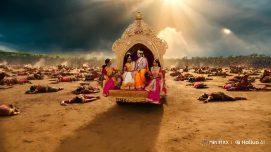 Divine Lessons Amidst the Battle of Mahabharat – AI Generated Video | Hailuo AI