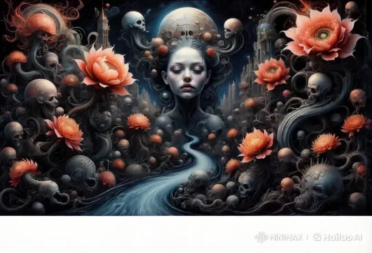 Dreamlike Animation: Giant Head Girl in Eerie Tranquility – AI Generated Video | Hailuo AI