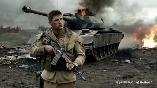 John Carter: Gritty War Hero Amidst Destruction – AI Generated Video | Hailuo AI