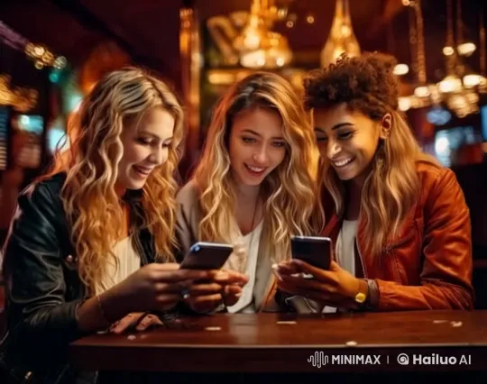 Girls Enjoying Time Together in Cozy Bar Setting – AI Generated Video | Hailuo AI