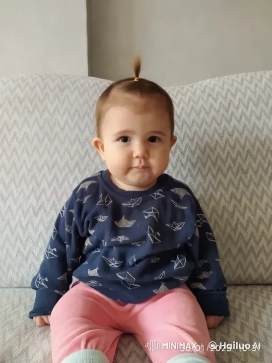 Baby's Energetic Kung Fu Dance on Patterned Sofa – AI Generated Video | Hailuo AI