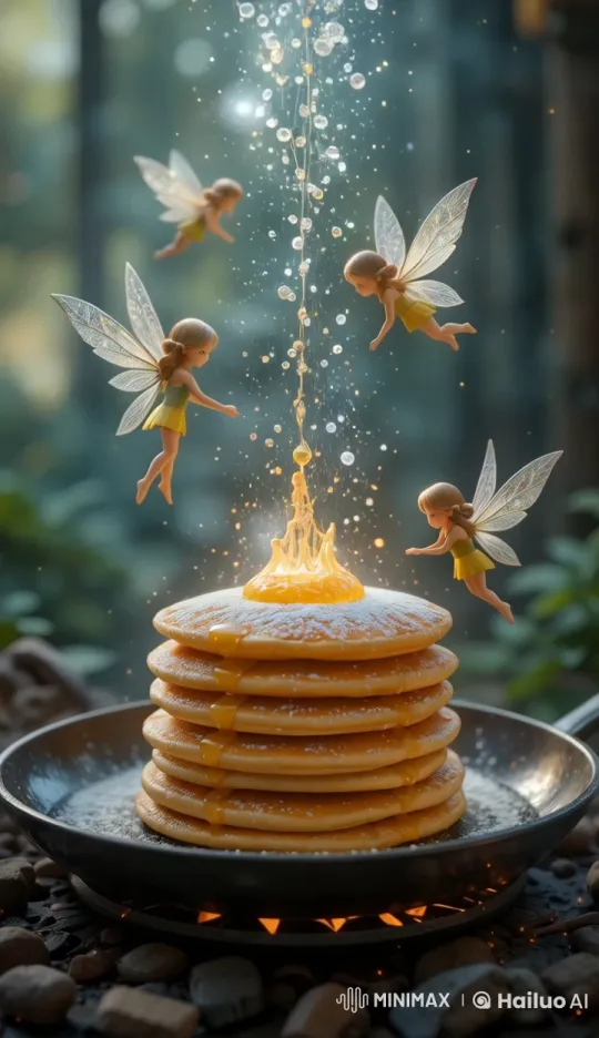 Fairies Prepare Enchanted Pancakes with Magic – AI Generated Video | Hailuo AI