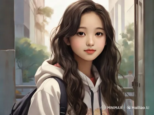 Young Girl in Urban Setting Discussing Enthusiastically – AI Generated Video | Hailuo AI