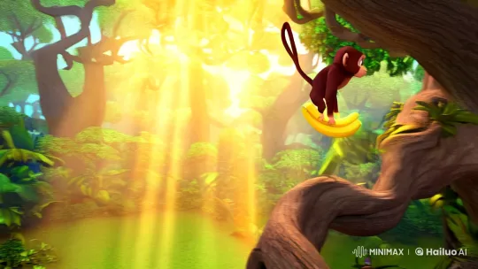 Monkey's Magical Banana Adventure in the Jungle – AI Generated Video | Hailuo AI