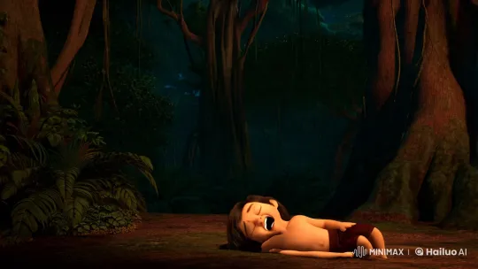 Mowgli's Adoption by Wolves in Moonlit Jungle – AI Generated Video | Hailuo AI