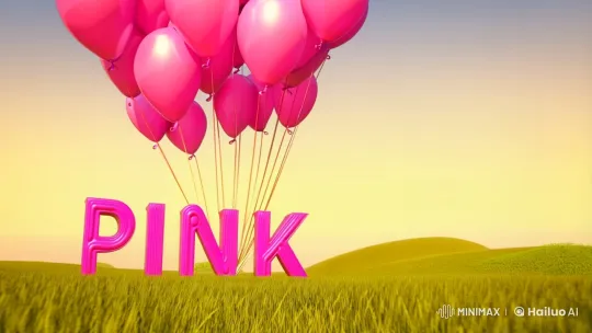 Pink Cat Celebrates Her Favorite Color in Whimsical Scene – AI Generated Video | Hailuo AI