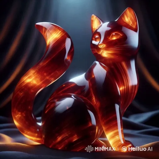 Mystical Cat Statue Glows in Enchanted Chamber – AI Generated Video | Hailuo AI