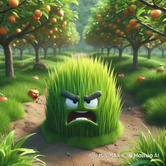 Animated Tuft of Grass Expresses Frustration in Live2D – AI Generated Video | Hailuo AI