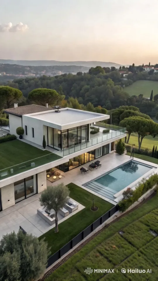 Luxurious Modern Home Amidst Nature's Beauty – AI Generated Video | Hailuo AI
