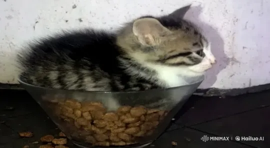 Cozy Kitten in Glass Bowl: Aesthetic Close-Up – AI Generated Video | Hailuo AI