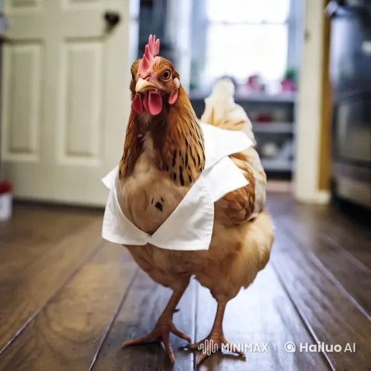 Dancing Chicken Delights in Cozy Kitchen Setting – AI Generated Video | Hailuo AI