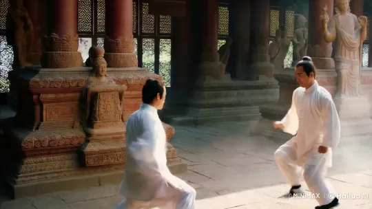 Ancient Temple Setting for Slow-Motion Kung Fu Display – AI Generated Video | Hailuo AI