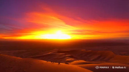 Desert Sunset: Time-Lapse of Sky's Colorful Transformation – AI Generated Video | Hailuo AI