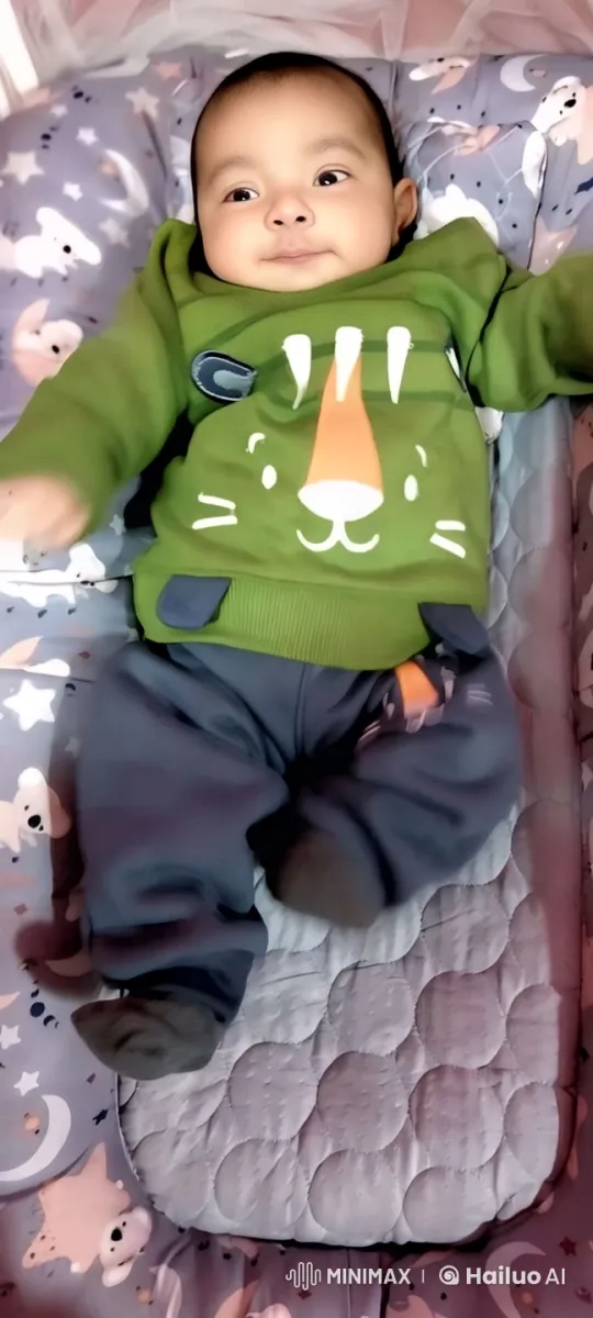 Baby in Quilted Crib with Playful Bedding – AI Generated Video | Hailuo AI