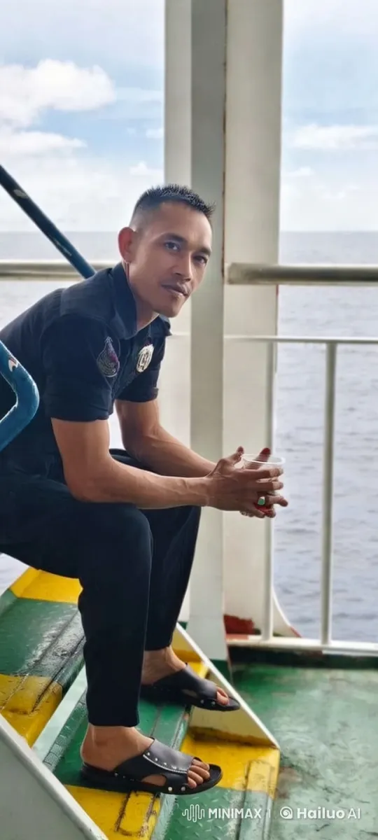 Tranquil Shipboard Moment with Man on Stairs – AI Generated Video | Hailuo AI