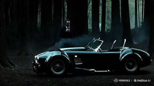 Mysterious 1962 AC Cobra in Gloomy Forest – AI Generated Video | Hailuo AI
