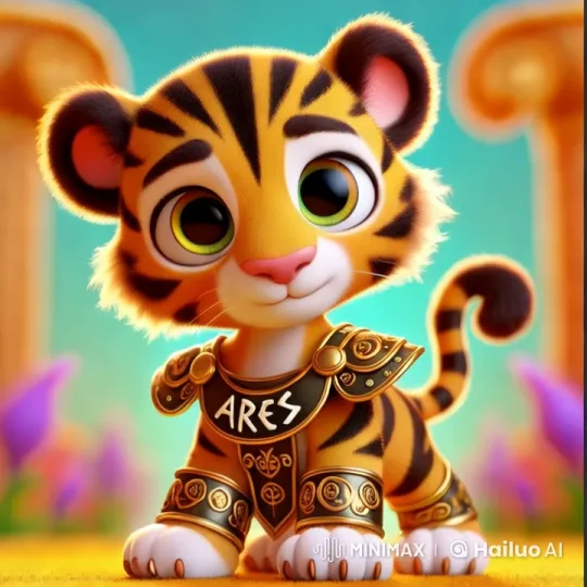 Cute Tiger Cub Ares in Golden Armor - Aesthetic Video – AI Generated Video | Hailuo AI