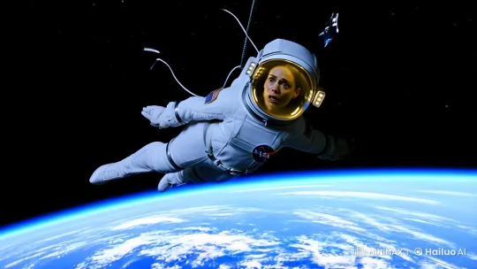 Astronaut's Panic in Vastness of Space – AI Generated Video | Hailuo AI