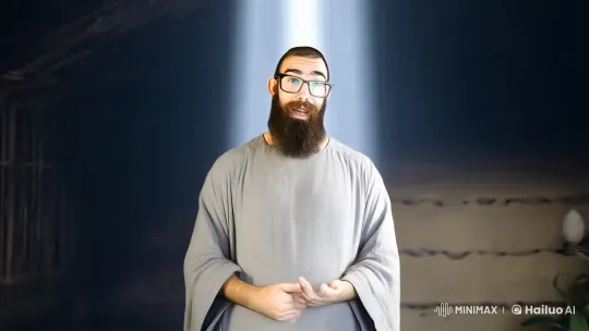 Ascension of the Wise Man in a Surreal Light – AI Generated Video | Hailuo AI