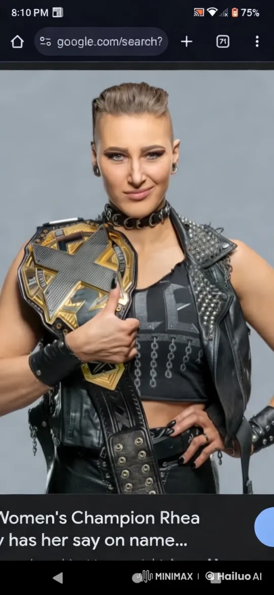 Woman Showcases Championship Belt with Edgy Fashion – AI Generated Video | Hailuo AI