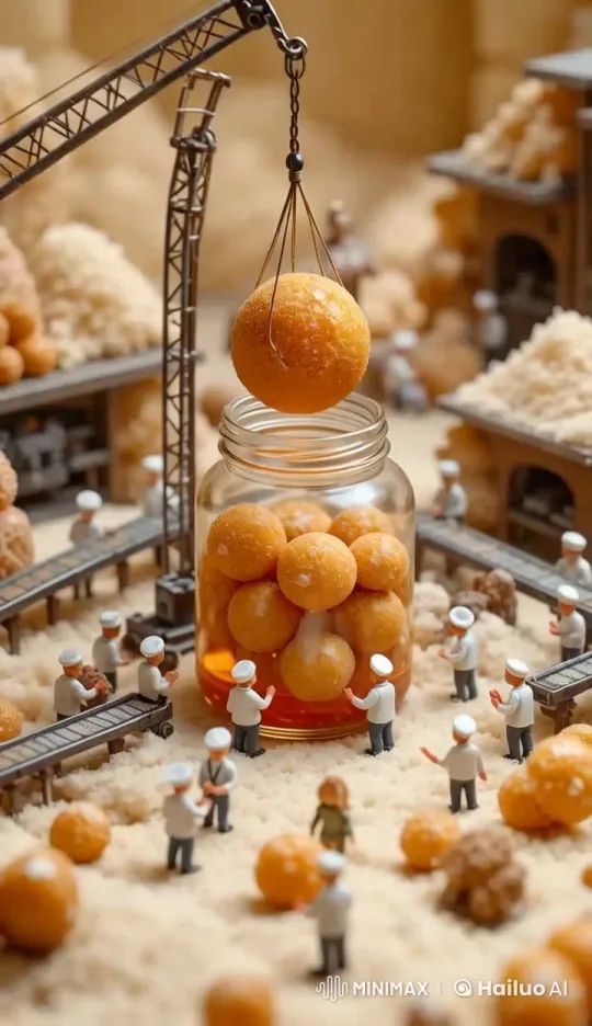 Hyperrealistic Miniature Diorama of a Sweet Shop Factory – AI Generated Video | Hailuo AI