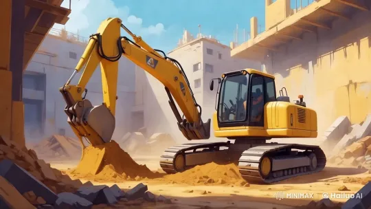 Excavator at Construction Site: Precision Digging – AI Generated Video | Hailuo AI
