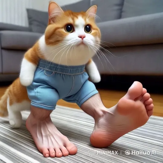 Cat in Denim Shorts Fleeing Bird at Playground – AI Generated Video | Hailuo AI