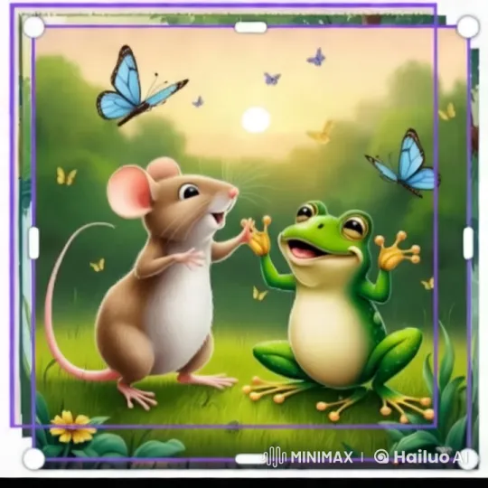 Frog and Mouse Frolic with Butterflies in Sunlit Meadow – AI Generated Video | Hailuo AI