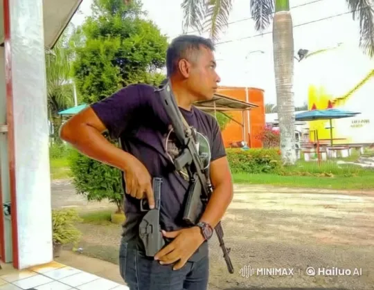 Man with Handgun in Lush Environment – AI Generated Video | Hailuo AI