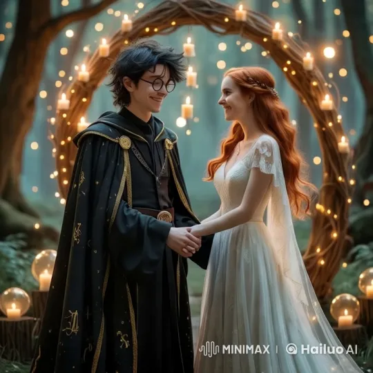 Couple's Intimate Kiss in Mystical Forest Setting – AI Generated Video | Hailuo AI