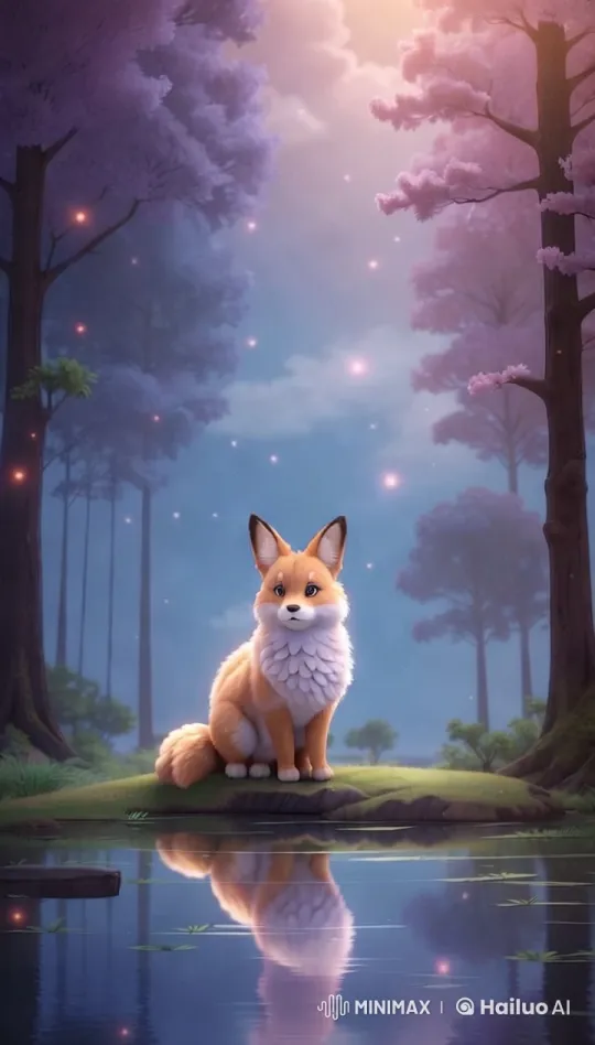 Mystical Forest: Fox Gazes at Enchanted Sky – AI Generated Video | Hailuo AI
