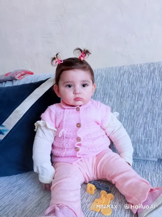 Baby's Joyful Dance on a Grey Sofa – AI Generated Video | Hailuo AI